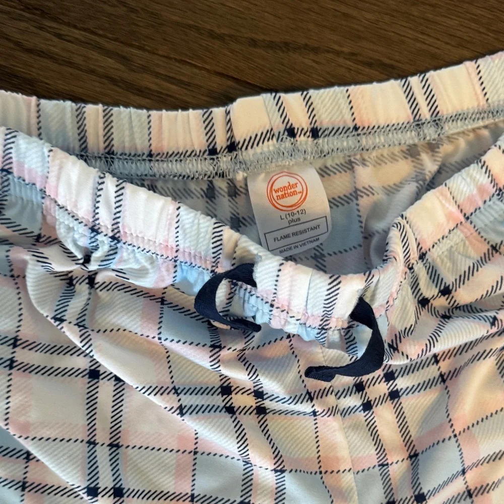 Kids Pajamas Set - Blue Floral and White Plaid